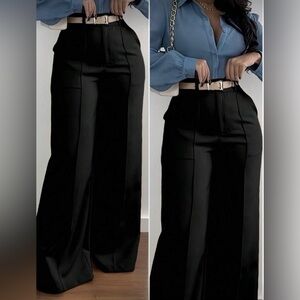 SHEIN Black Wide-Leg Women's Pants